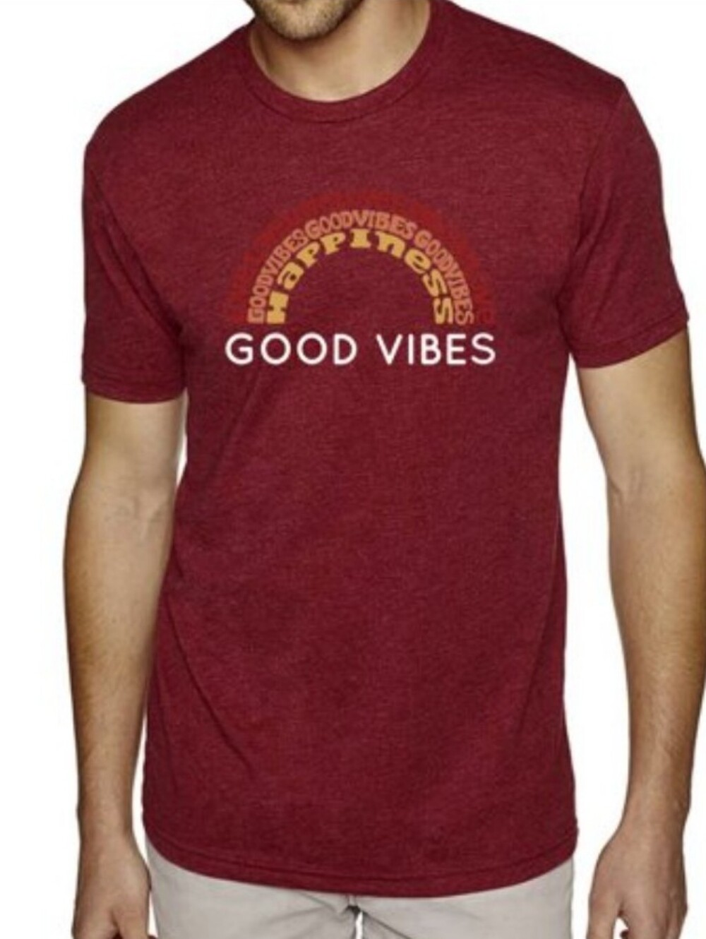 LA Pop Art Men S Premium Blend Word Art T-shirt - Good Vibes NWT